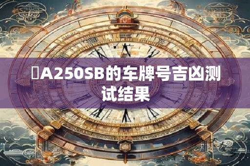滬A250SB的车牌号吉凶测试结果