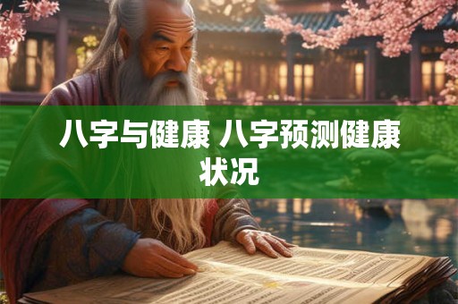八字与健康 八字预测健康状况