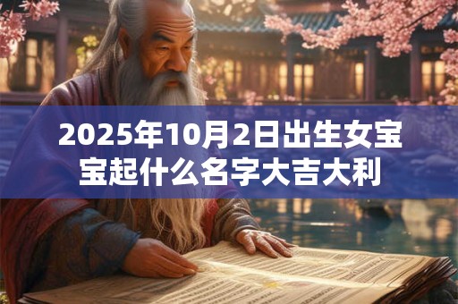 2025年10月2日出生女宝宝起什么名字大吉大利