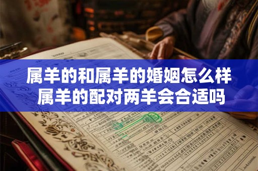 属羊的和属羊的婚姻怎么样 属羊的配对两羊会合适吗