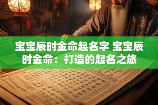 宝宝辰时金命起名字 宝宝辰时金命：打造的起名之旅