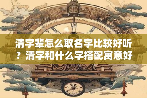 清字辈怎么取名字比较好听？清字和什么字搭配寓意好？