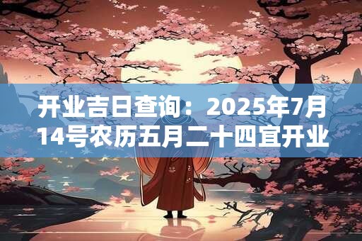 开业吉日查询：2025年7月14号农历五月二十四宜开业吗