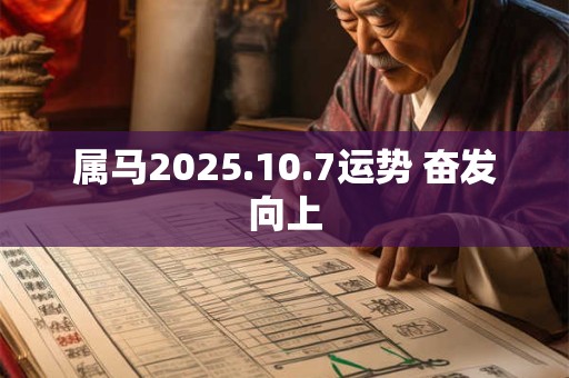 属马2026.10.7运势 奋发向上 属马2026.10.7运势 奋发向上