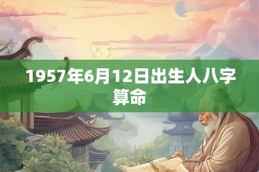 1957年6月12日出生人八字算命