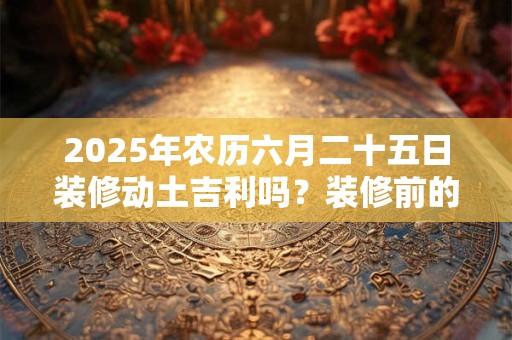 2025年农历六月二十五日装修动土吉利吗？装修前的准备
