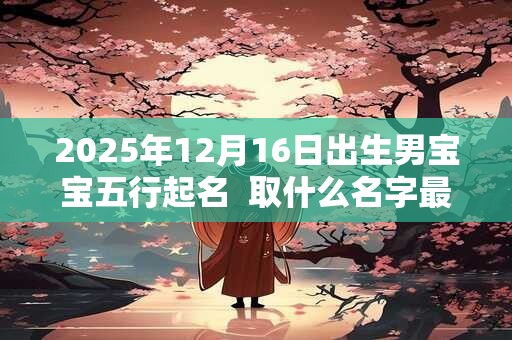 2026年12月16日出生男宝宝五行起名  取什么名字最佳