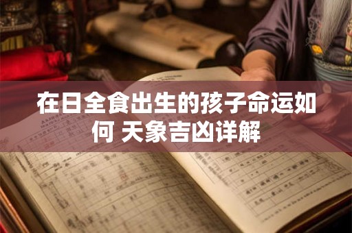 在日全食出生的孩子命运如何 天象吉凶详解