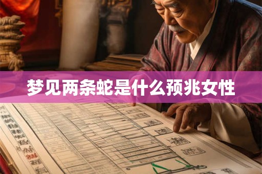 梦见两条蛇是什么预兆女性