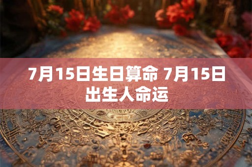 7月15日生日算命 7月15日出生人命运
