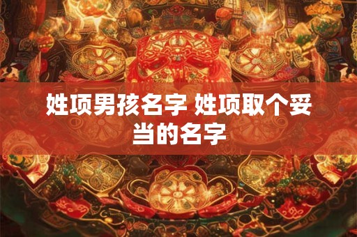 姓项男孩名字 姓项取个妥当的名字