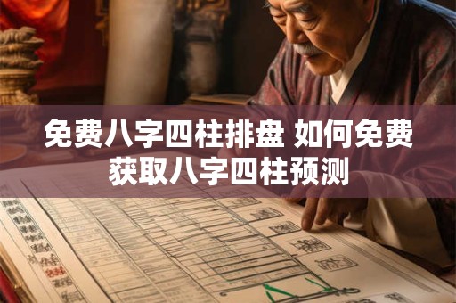 免费八字四柱排盘 如何免费获取八字四柱预测