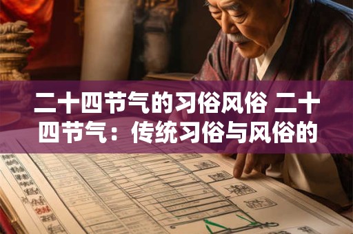二十四节气的习俗风俗 二十四节气：传统习俗与风俗的魅力