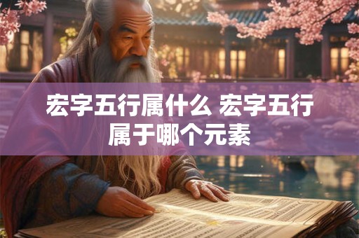 宏字五行属什么 宏字五行属于哪个元素