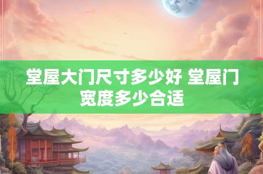 堂屋大门尺寸多少好 堂屋门宽度多少合适