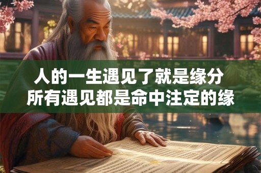 人的一生遇见了就是缘分 所有遇见都是命中注定的缘分