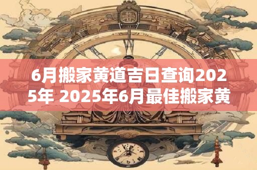 6月搬家黄道吉日查询2025年 2025年6月最佳搬家黄道吉日查询