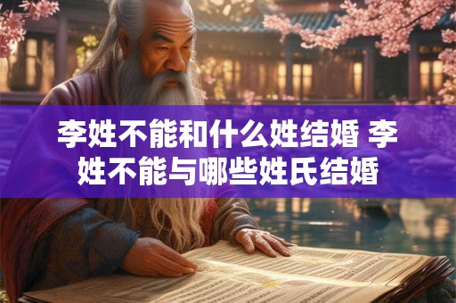 李姓不能和什么姓结婚 李姓不能与哪些姓氏结婚