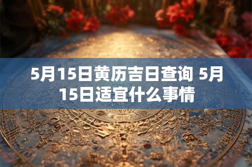 5月15日黄历吉日查询 5月15日适宜什么事情