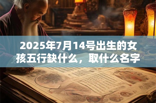 2025年7月14号出生的女孩五行缺什么，取什么名字好
