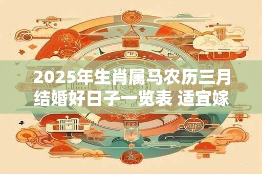 2025年生肖属马农历三月结婚好日子一览表 适宜嫁娶的吉日