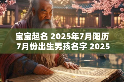 宝宝起名 2025年7月阳历 7月份出生男孩名字 2025
