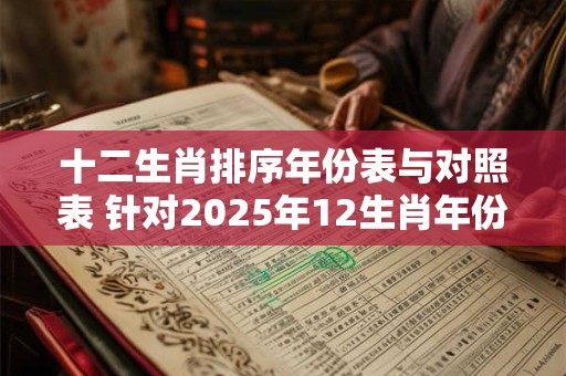 十二生肖排序年份表与对照表 针对2025年12生肖年份表
