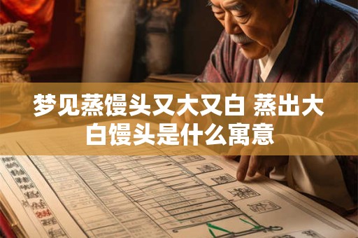 梦见蒸馒头又大又白 蒸出大白馒头是什么寓意
