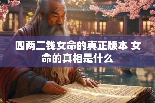 四两二钱女命的真正版本 女命的真相是什么