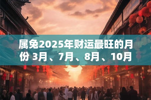 属兔2025年财运最旺的月份 3月、7月、8月、10月