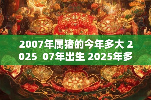 2007年属猪的今年多大 2025  07年出生 2025年多大年龄