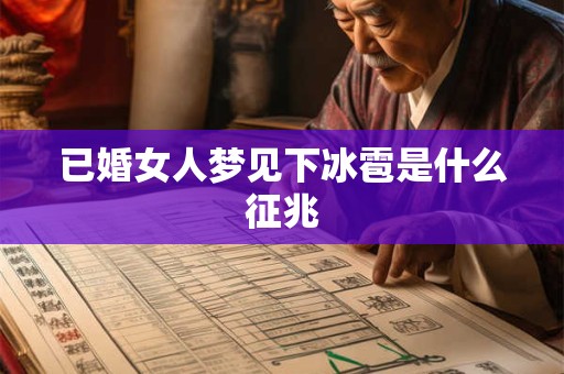 已婚女人梦见下冰雹是什么征兆 已婚女人梦见下冰雹是什么征兆