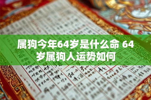 属狗今年64岁是什么命 64岁属狗人运势如何