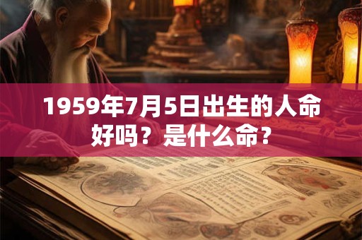 1959年7月5日出生的人命好吗?是什么命? 1959年7月5日出生的人命好吗?是什么命?
