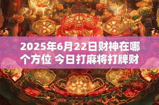 2025年6月22日财神在哪个方位 今日打麻将打牌财运方位