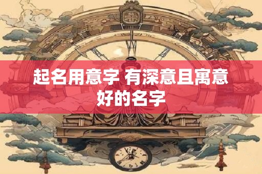 起名用意字 有深意且寓意好的名字