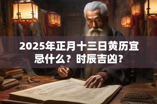 2025年正月十三日黄历宜忌什么？时辰吉凶？