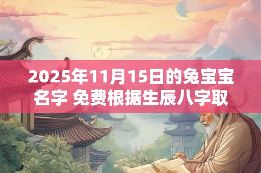 2025年11月15日的兔宝宝名字 免费根据生辰八字取名