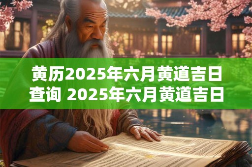 黄历2025年六月黄道吉日查询 2025年六月黄道吉日查询
