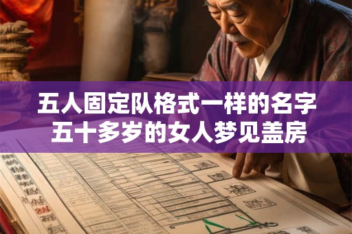 五人固定队格式一样的名字 五十多岁的女人梦见盖房 五人固定队格式一样的名字 五十多岁的女人梦见盖房