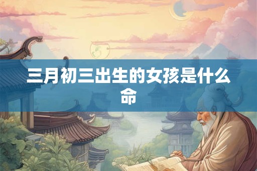 三月初三出生的女孩是什么命
