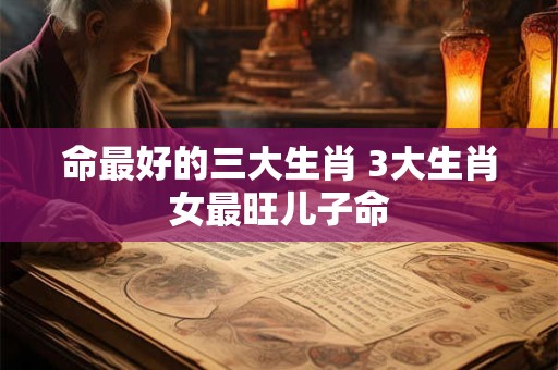 命最好的三大生肖 3大生肖女最旺儿子命