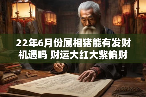 22年6月份属相猪能有发财机遇吗 财运大红大紫偏财爆发