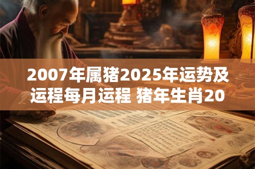 2007年属猪2025年运势及运程每月运程 猪年生肖2025年运势每月运程