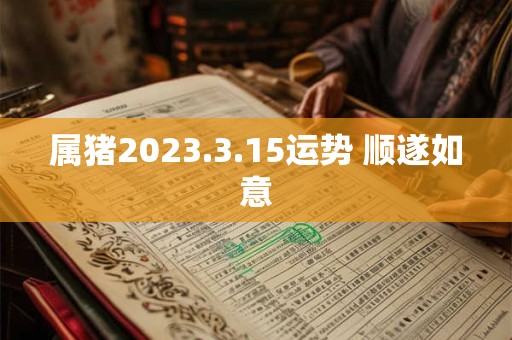 属猪2023.3.15运势 顺遂如意