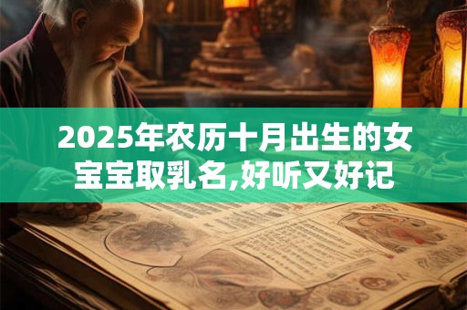 2025年农历十月出生的女宝宝取乳名,好听又好记