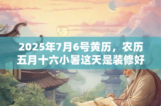 2025年7月6号黄历，农历五月十六小暑这天是装修好日子吗