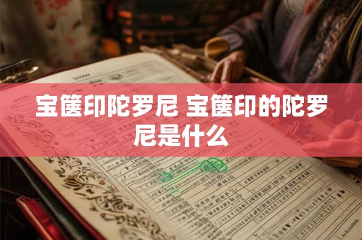 宝箧印陀罗尼 宝箧印的陀罗尼是什么