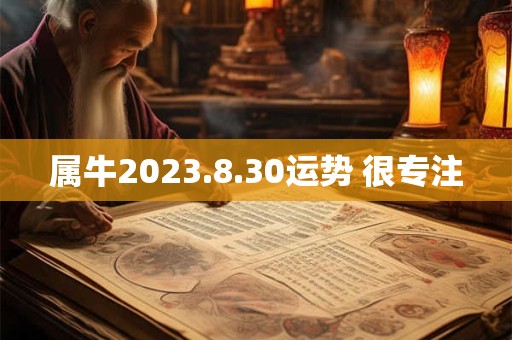 属牛2023.8.30运势 很专注