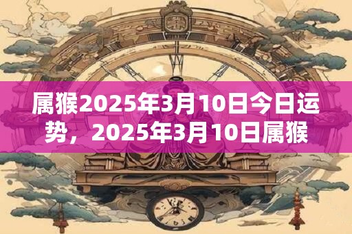 属猴2025年3月10日今日运势，2025年3月10日属猴人运势